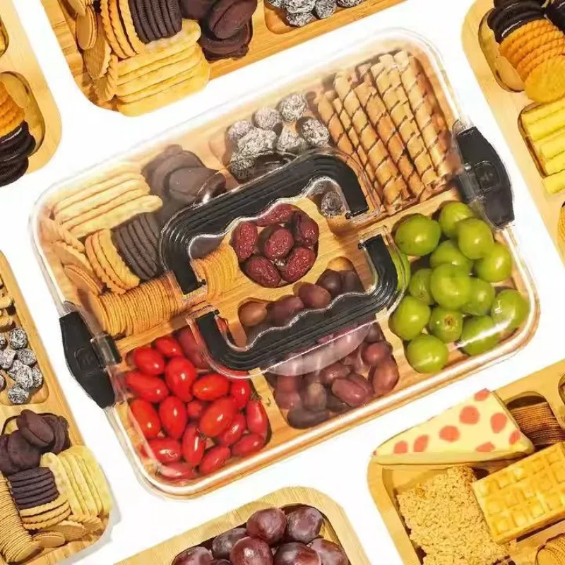 Food Snacks For Camping - 나무 치즈 보드 스낵 트레이 피크닉