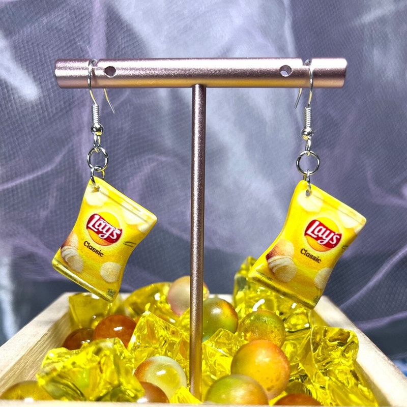 재미 있은 스낵 감자 칩 캔디 여성 귀걸이 미니 시뮬레 - Junk Food Snacks 리뷰 및 가격