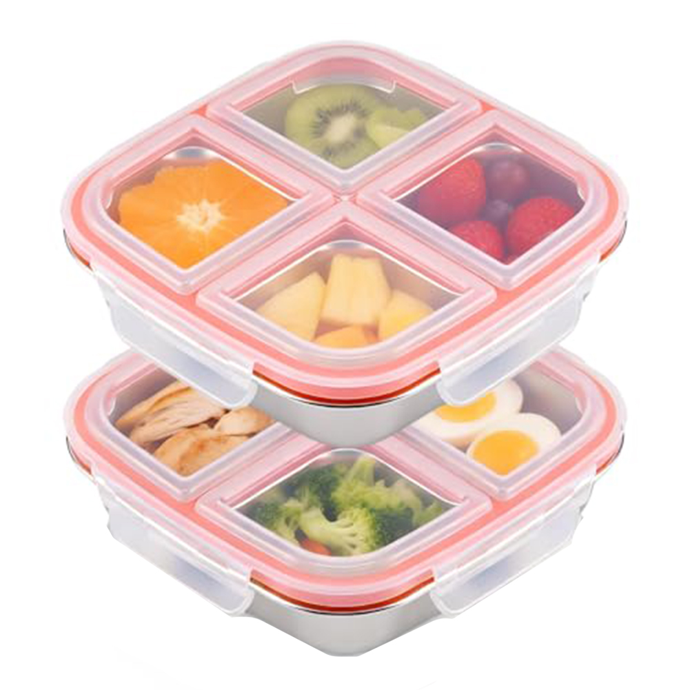2팩 스테인리스 스틸 간식통, 칸막이가 있는 새지 않는 - Food Snacks For Camping 리뷰 및 가격