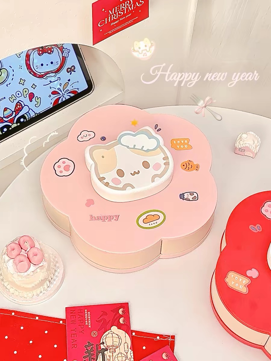 회전 가능한 귀여운 만화 캐릭터 디자인의 간식 보관 트 - Food Snacks Items 리뷰 및 가격